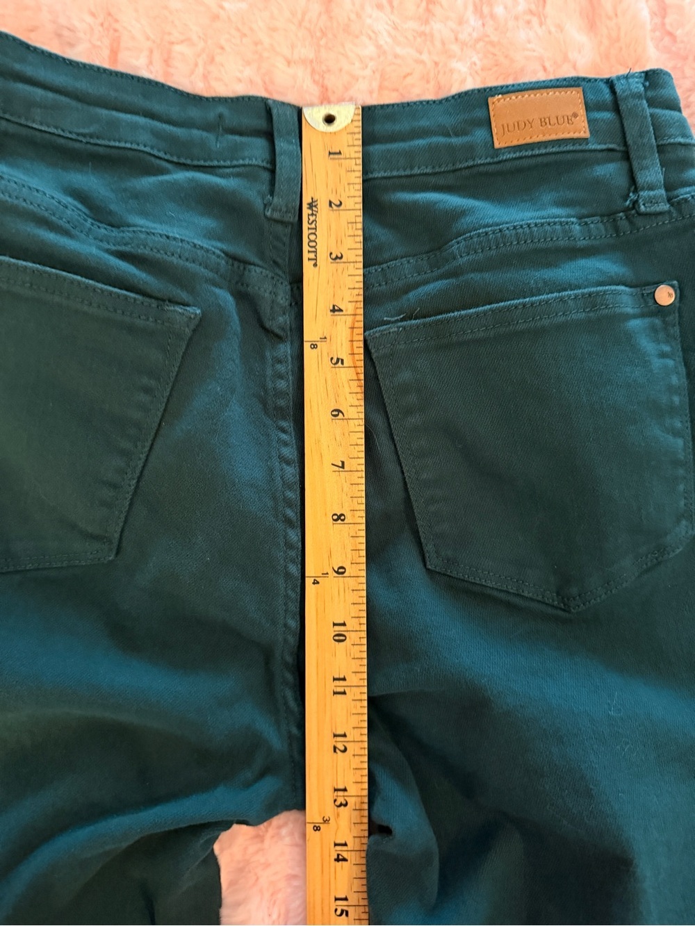 JUDY BLUE 9/29 Dark Green Wide Leg Crop Jeans - Picture 13 of 13